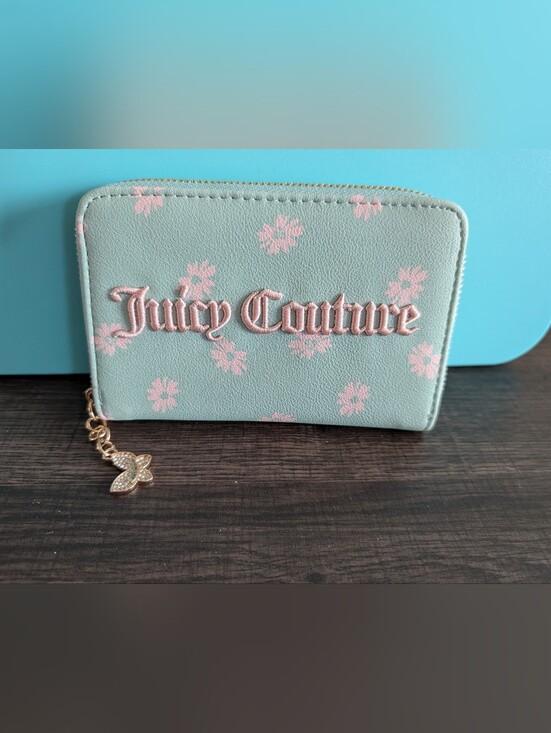 Juicy Couture Handbags - Juicy Couture Daisy Floral Zip Wallet Pink And Mint